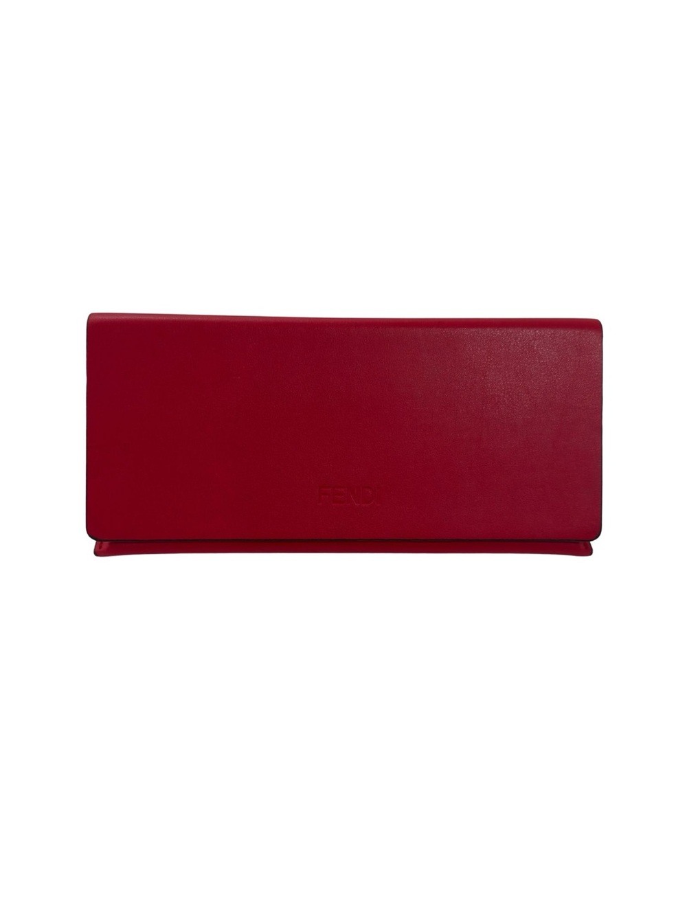 Fendi Red Leather Foldover Sunglass Case
